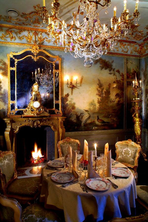 Painted Wallpaper Dining Rooms Beauty French Interiors