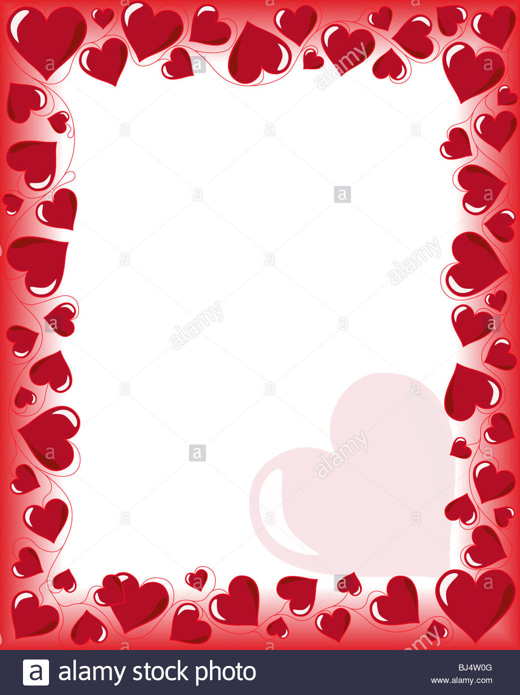 Valentines Day Background Frame With Heart Shaped Ornament