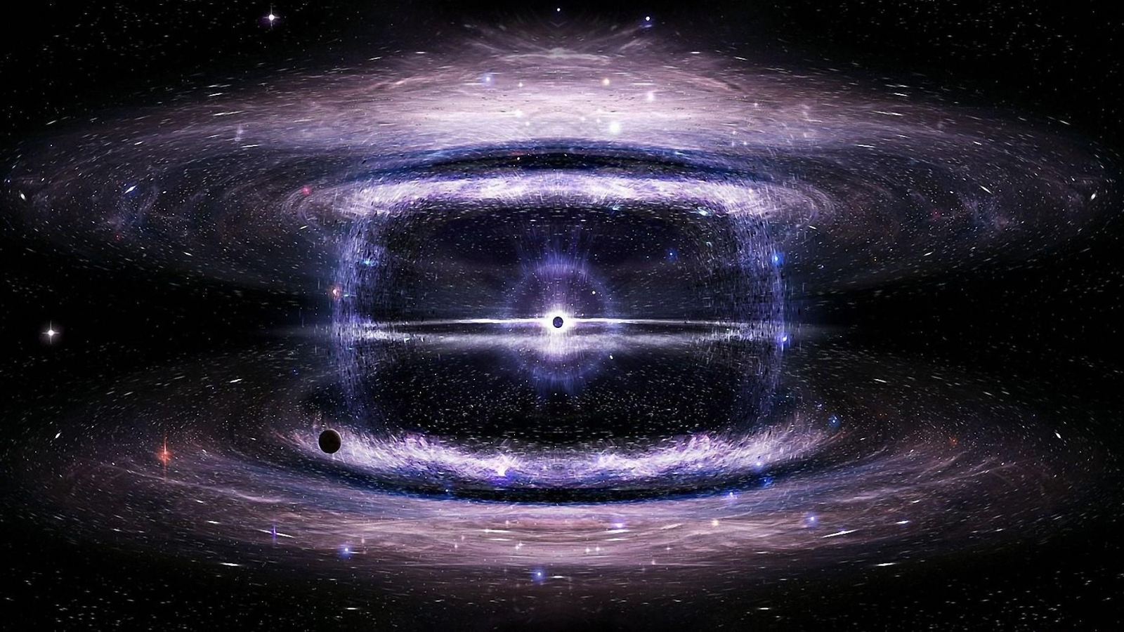 Wallpaper Black Hole Space Stars Circles