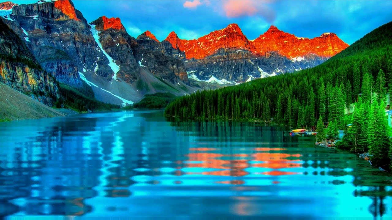 Natural Mountain Background video Natural Lake Background with