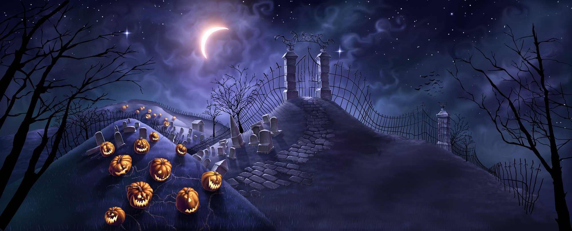 Free Halloween 2013 Backgrounds Wallpapers 2000x807