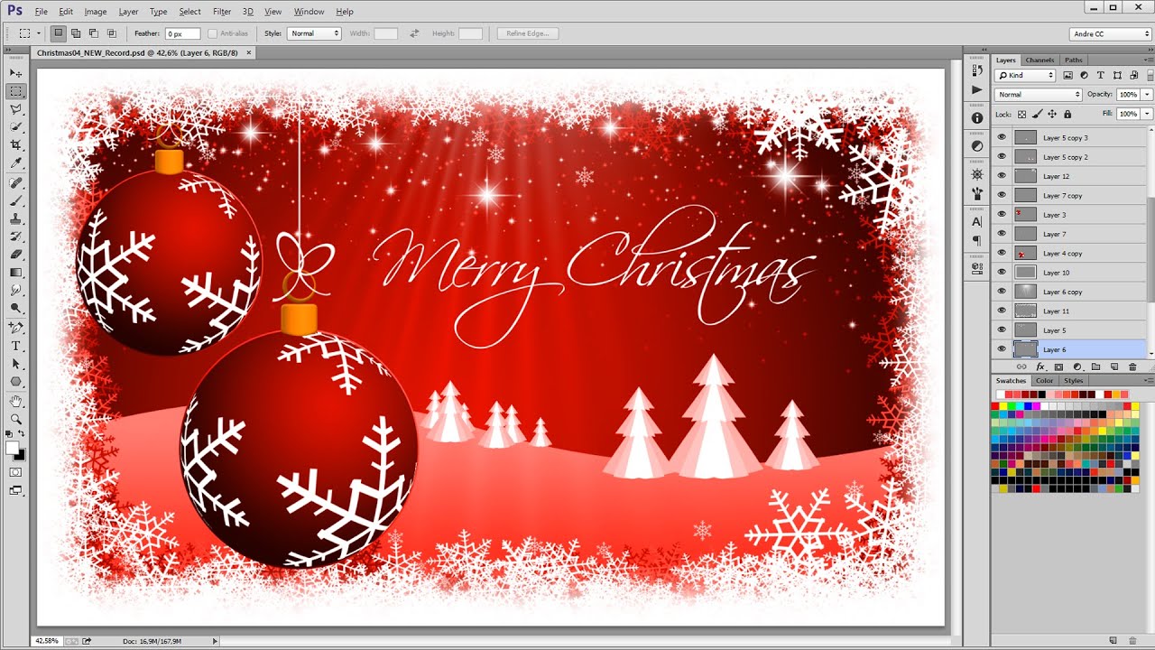 How to create a Christmas Background   Photoshop Tutorial