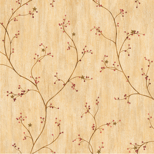  Home Fashions Pure Country Felicia Star Berry Vine Floral Wallpaper
