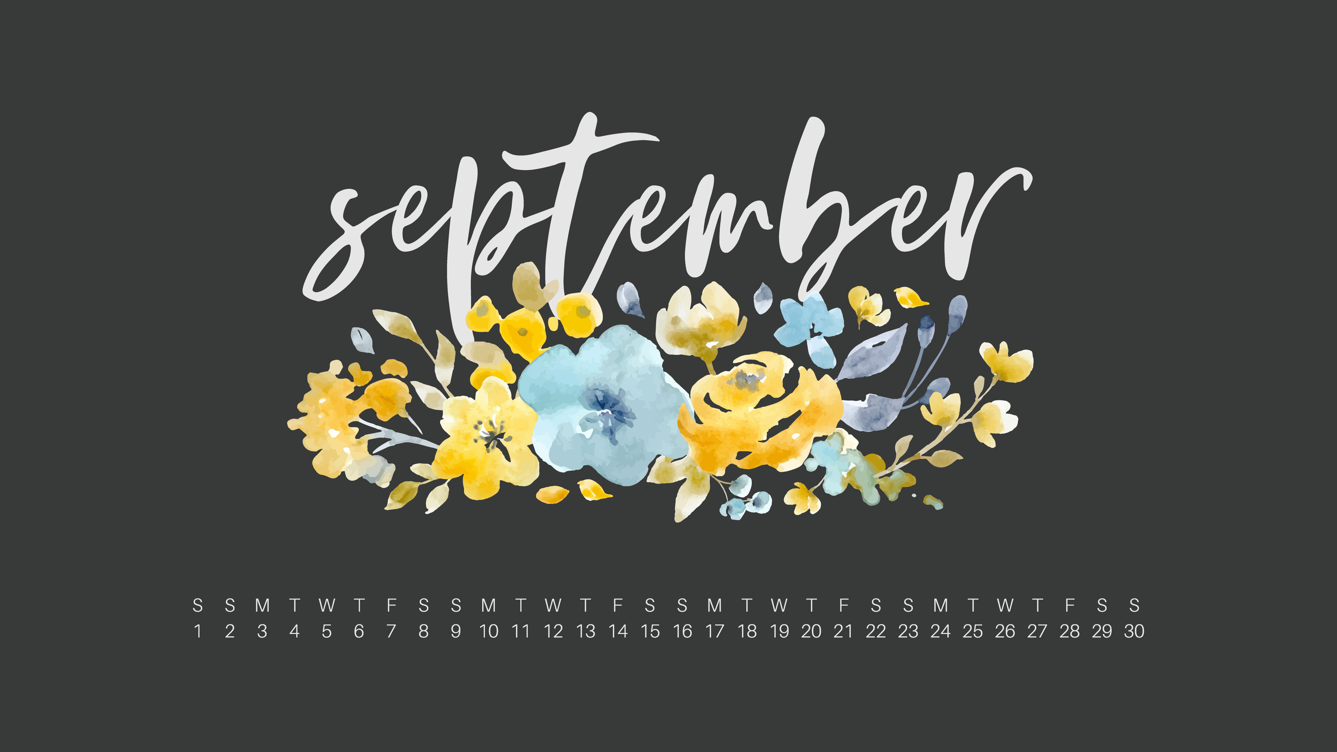 September Desktop Calendar Wallpaper Uppercase Designs