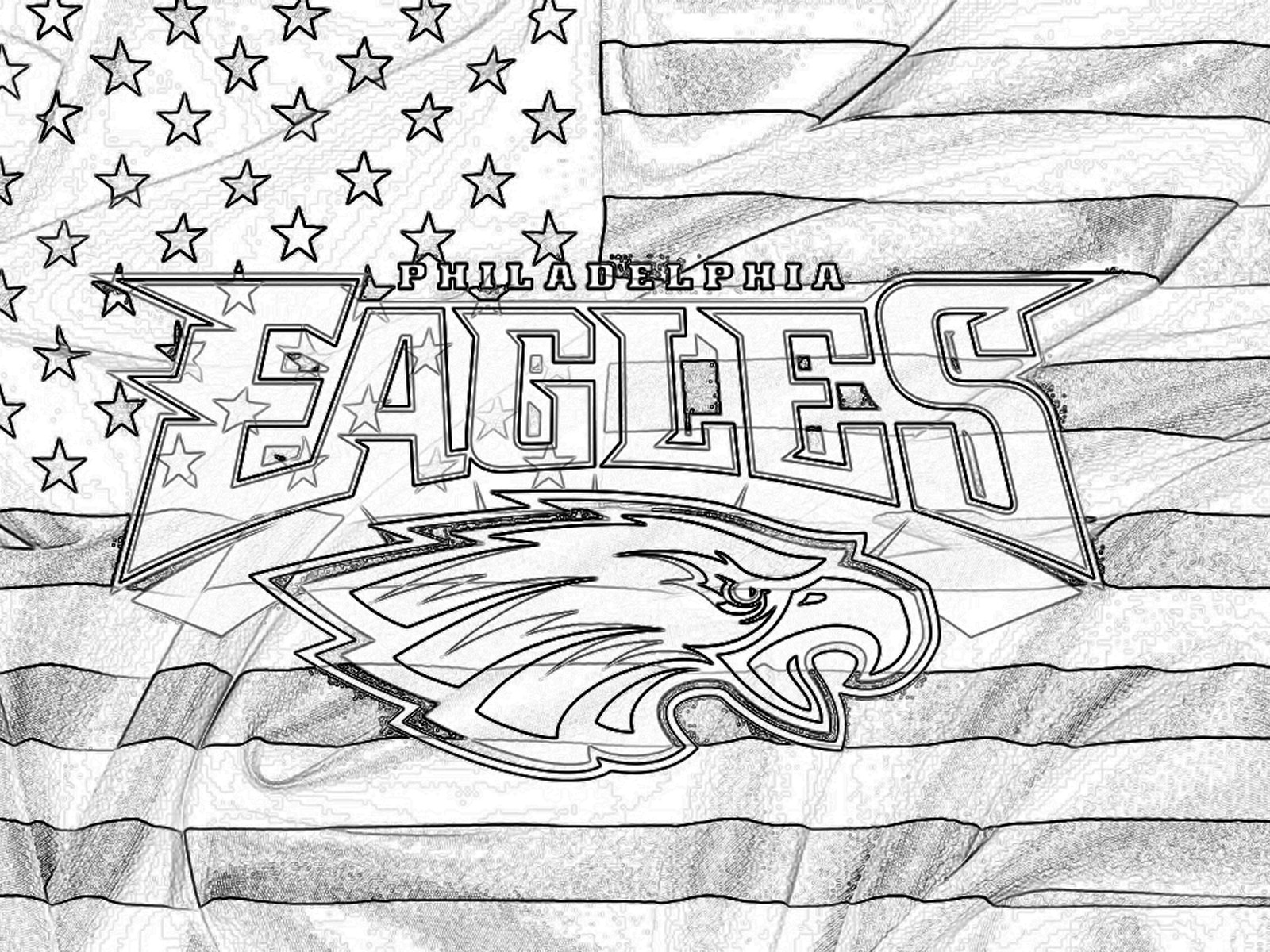 Philadelphia Eagles Logo On Usa Flag Sketch Desktop Nfl