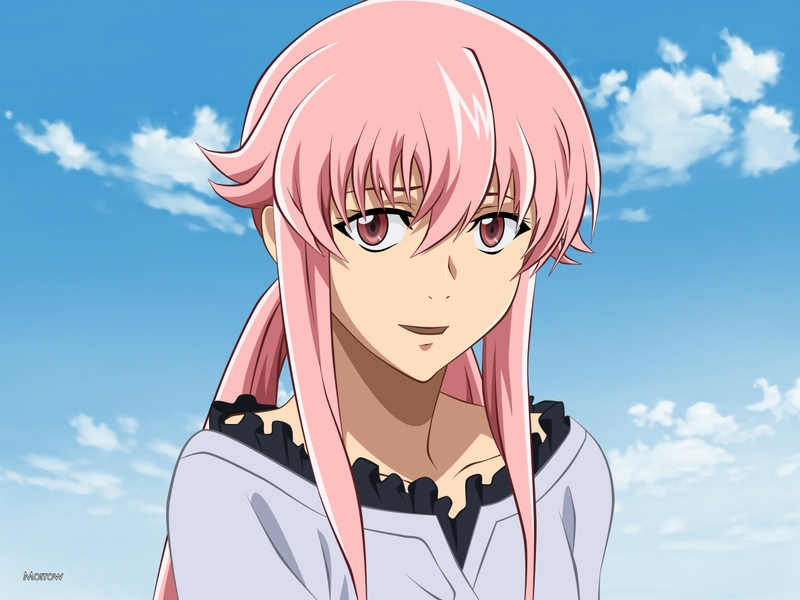 Pink Hair Anime Eyes Girls Mirai Nikki Gasai