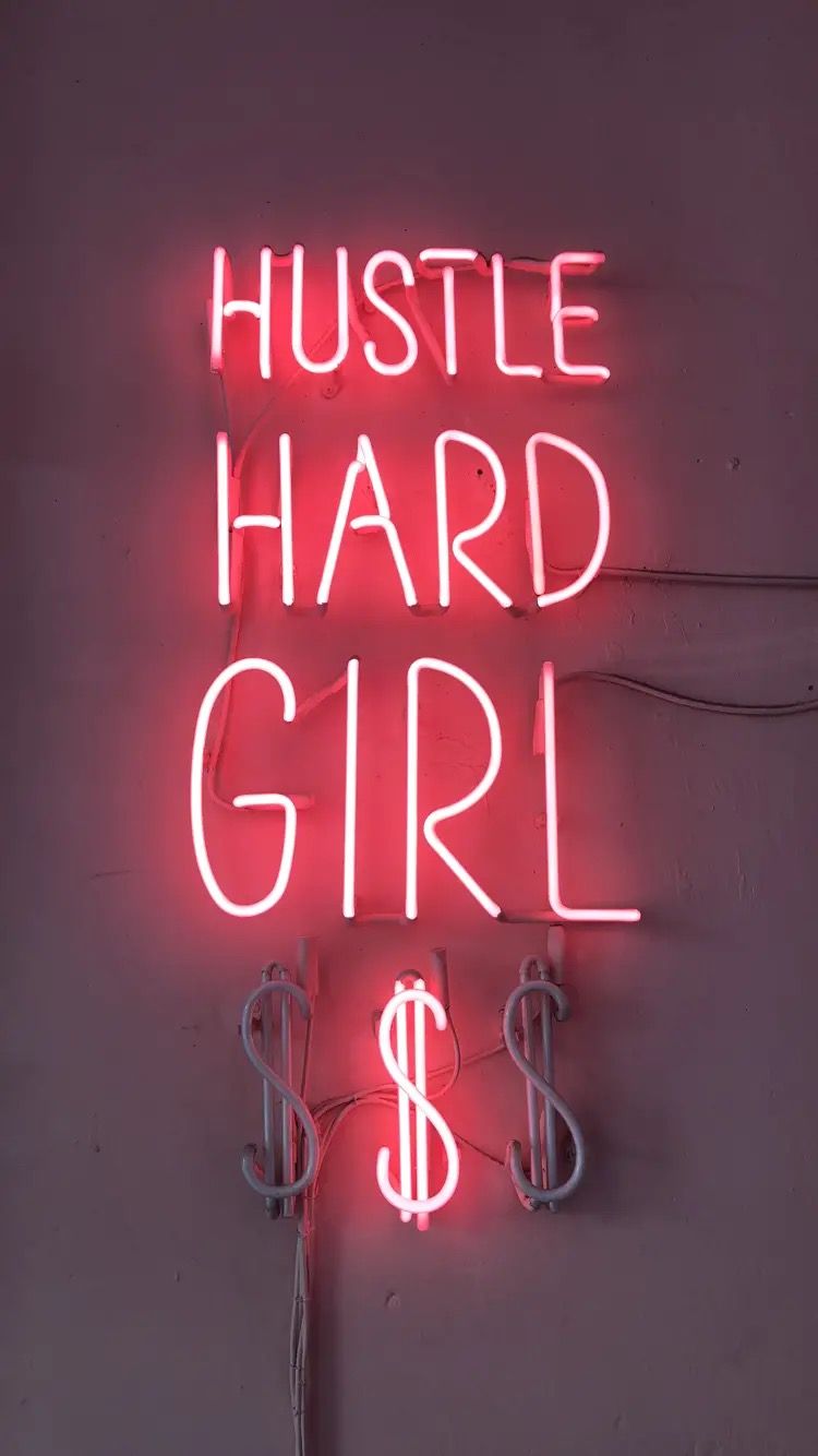 Hustle Hard Girl Neon Signs