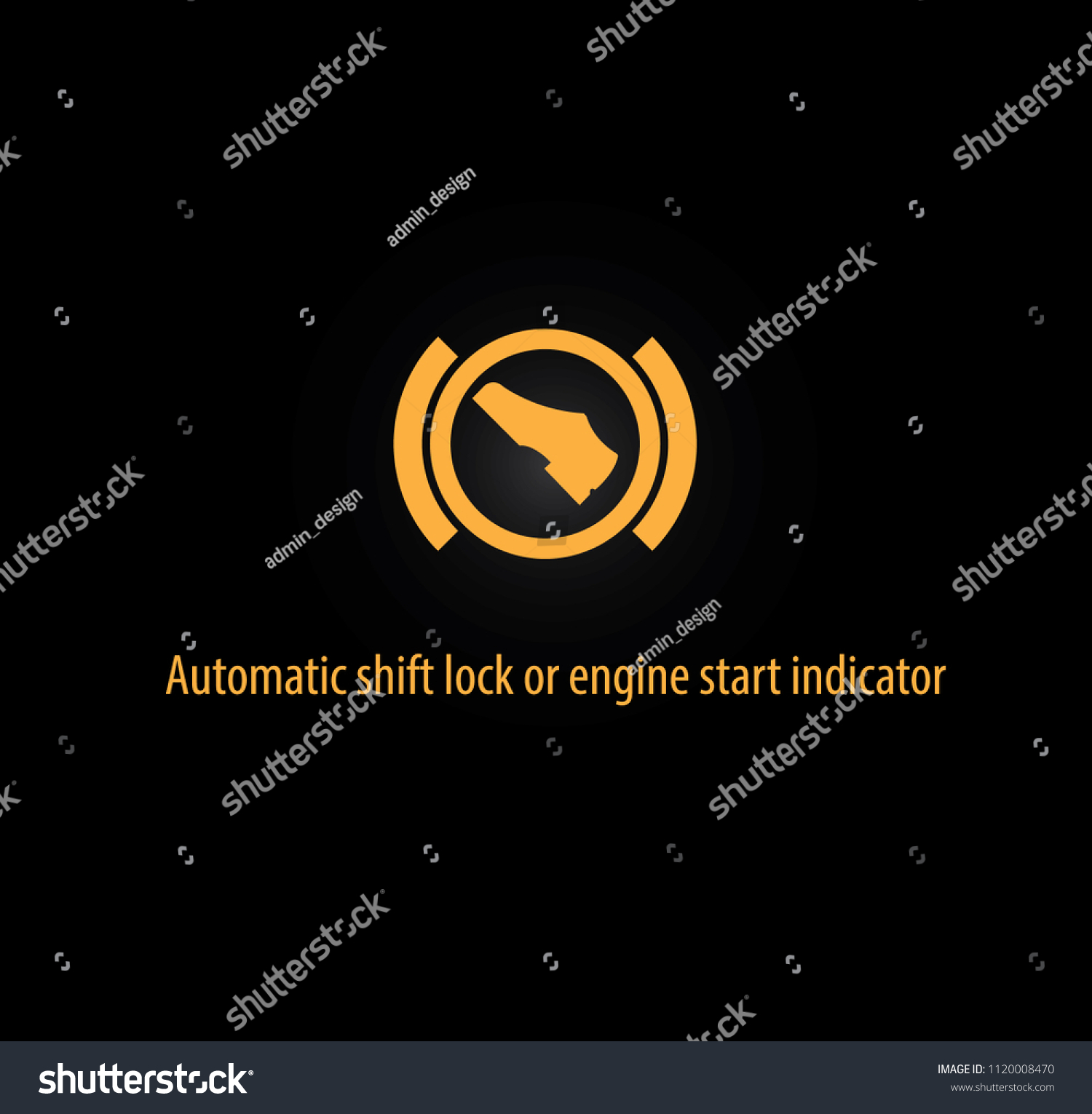 Automatic Shift Lock Engine Start Indicator Stock Vector Royalty
