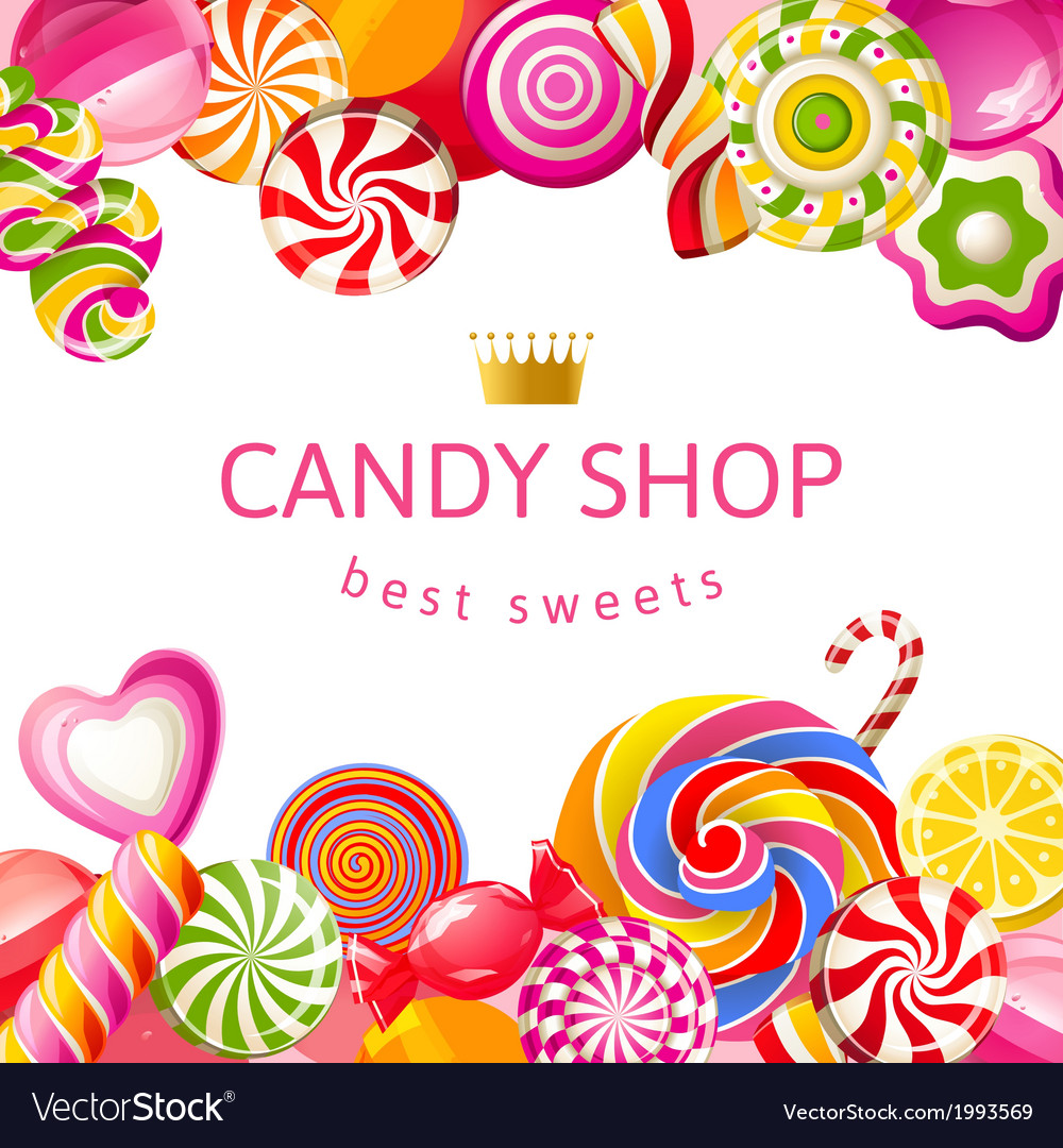 Bright background with candies Royalty Free Vector Image