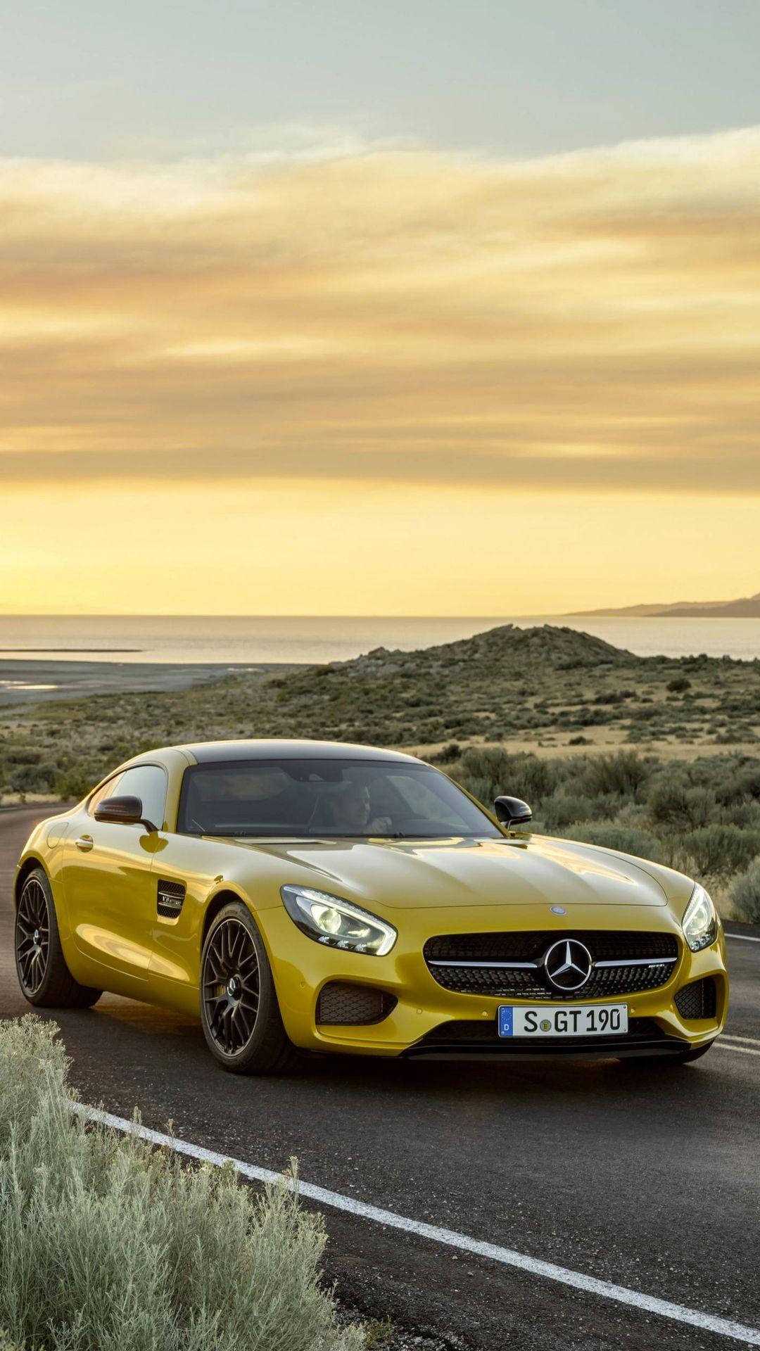 Yellow Mercedes iPhone X Wallpaper