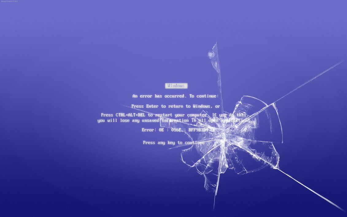 Smashed Bsod Wallpaper By Benguy12
