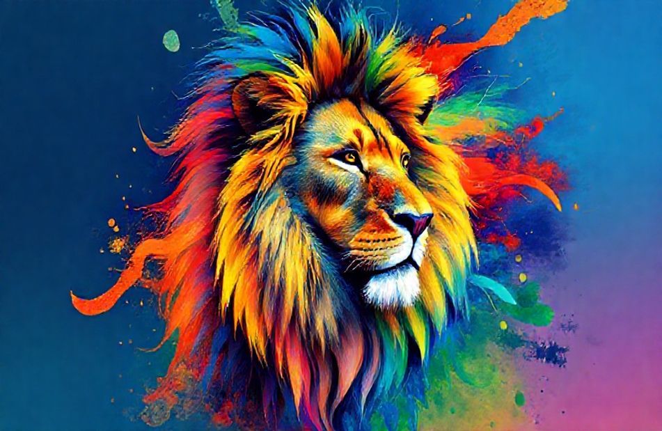 Colorful Lion Wallpaper
