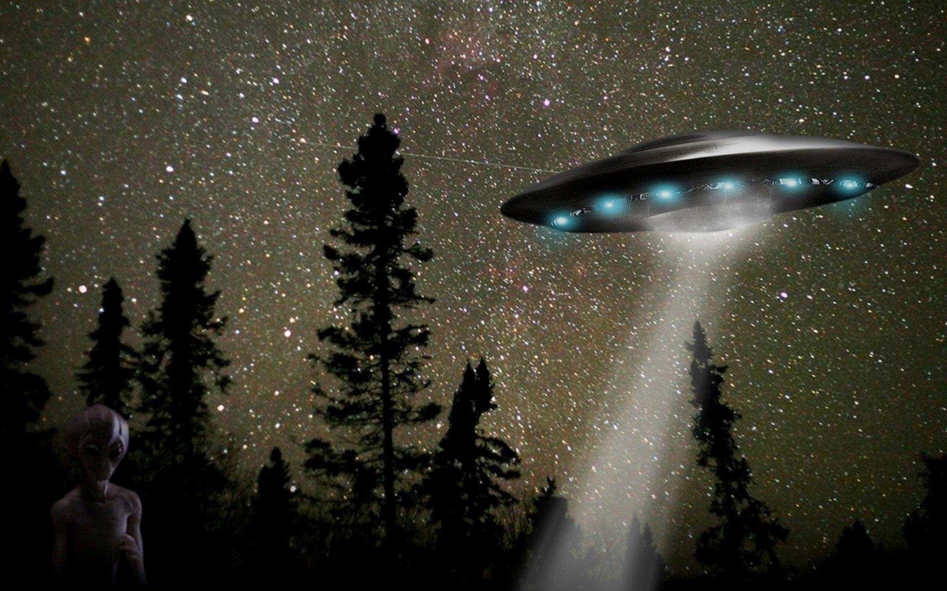 Alien Spaceship Extraterrestrials Arrive 3d Wallpaper