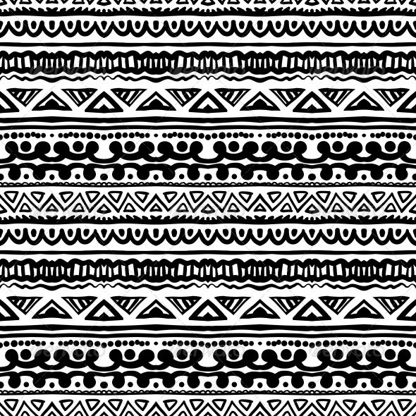 In Black And White Graphicriver Ethnic Pattern