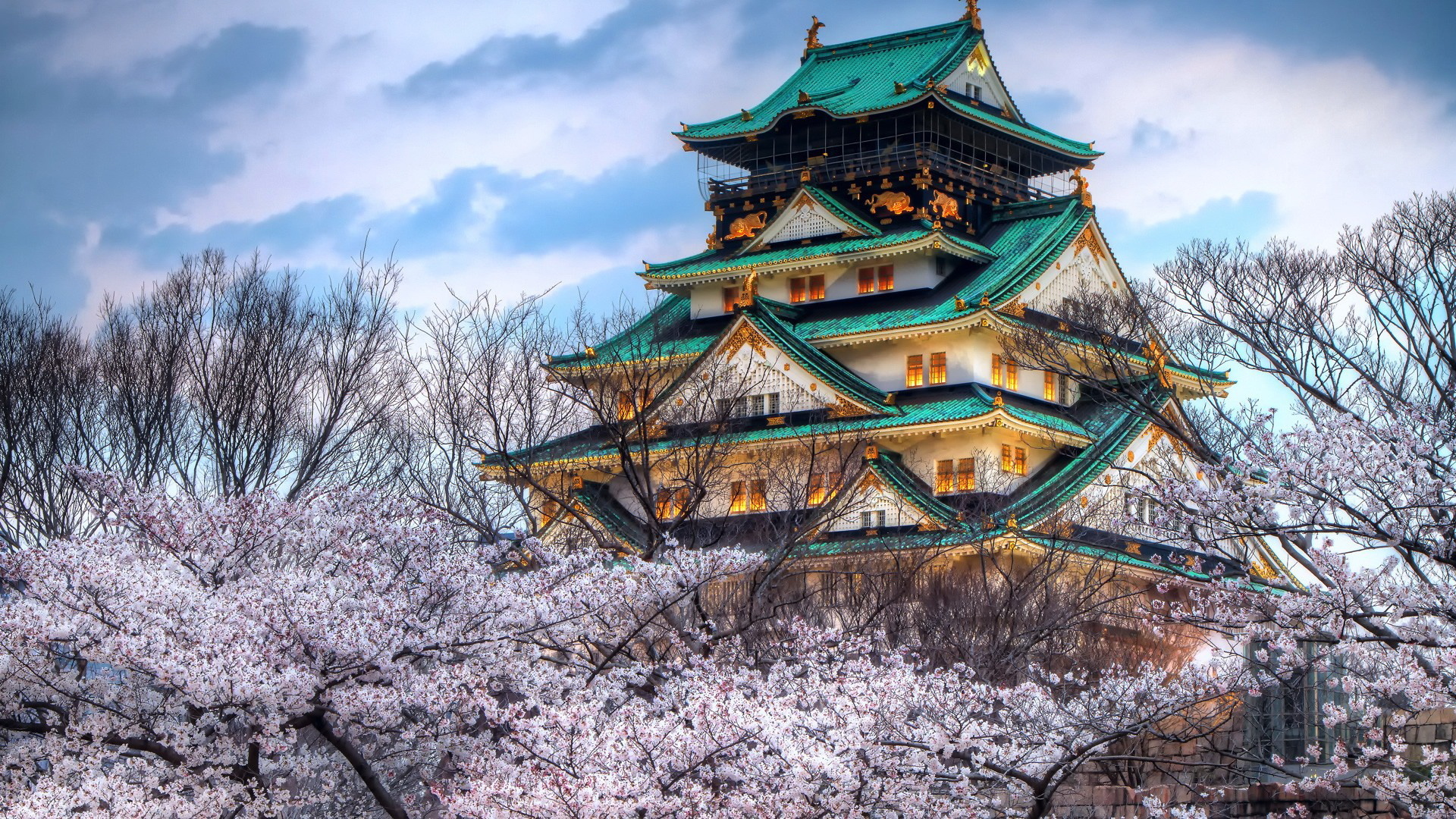 Wallpaper Osaka Castle Japanese Japan Desktop