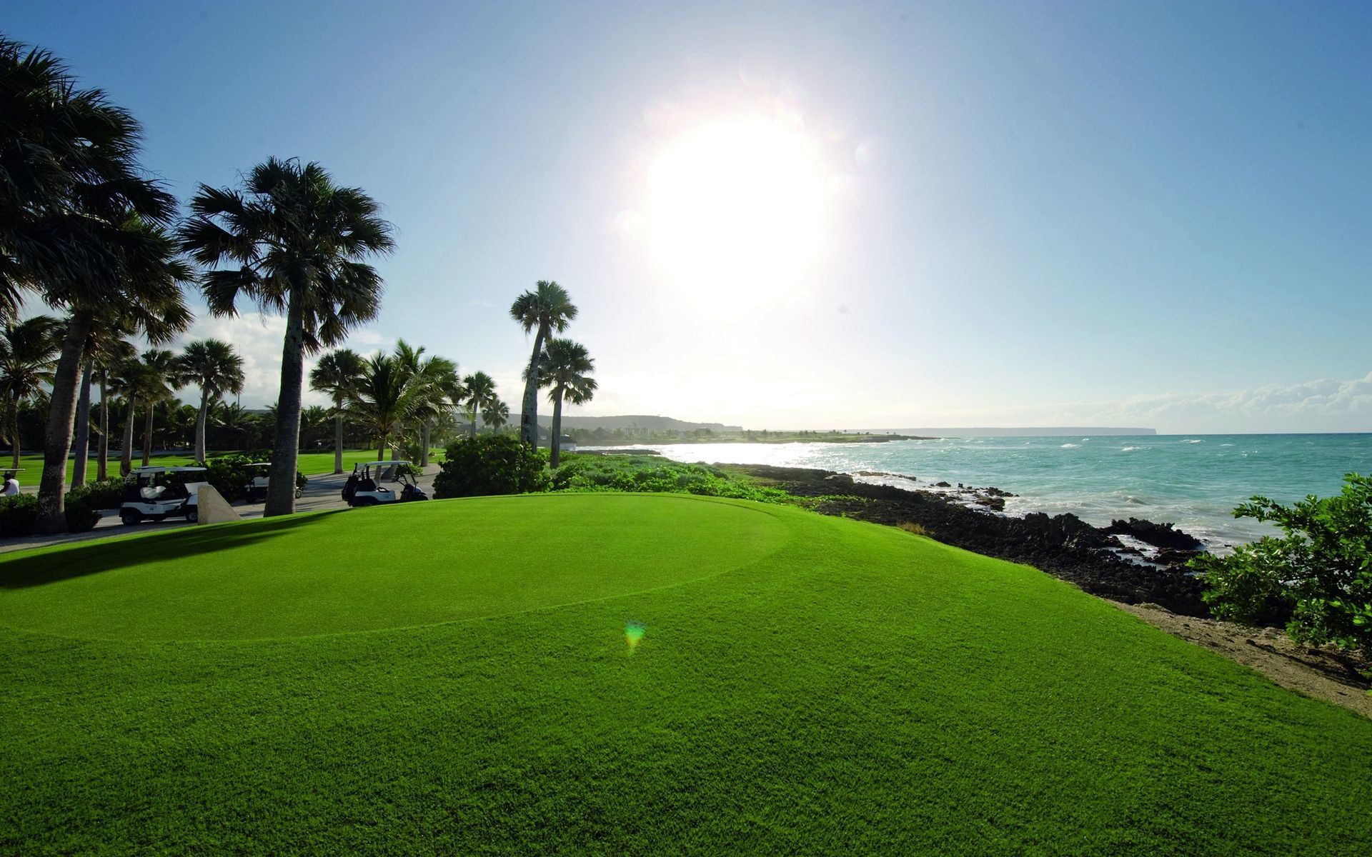 Golf Course By A Tropical Beach Desktop Background HD