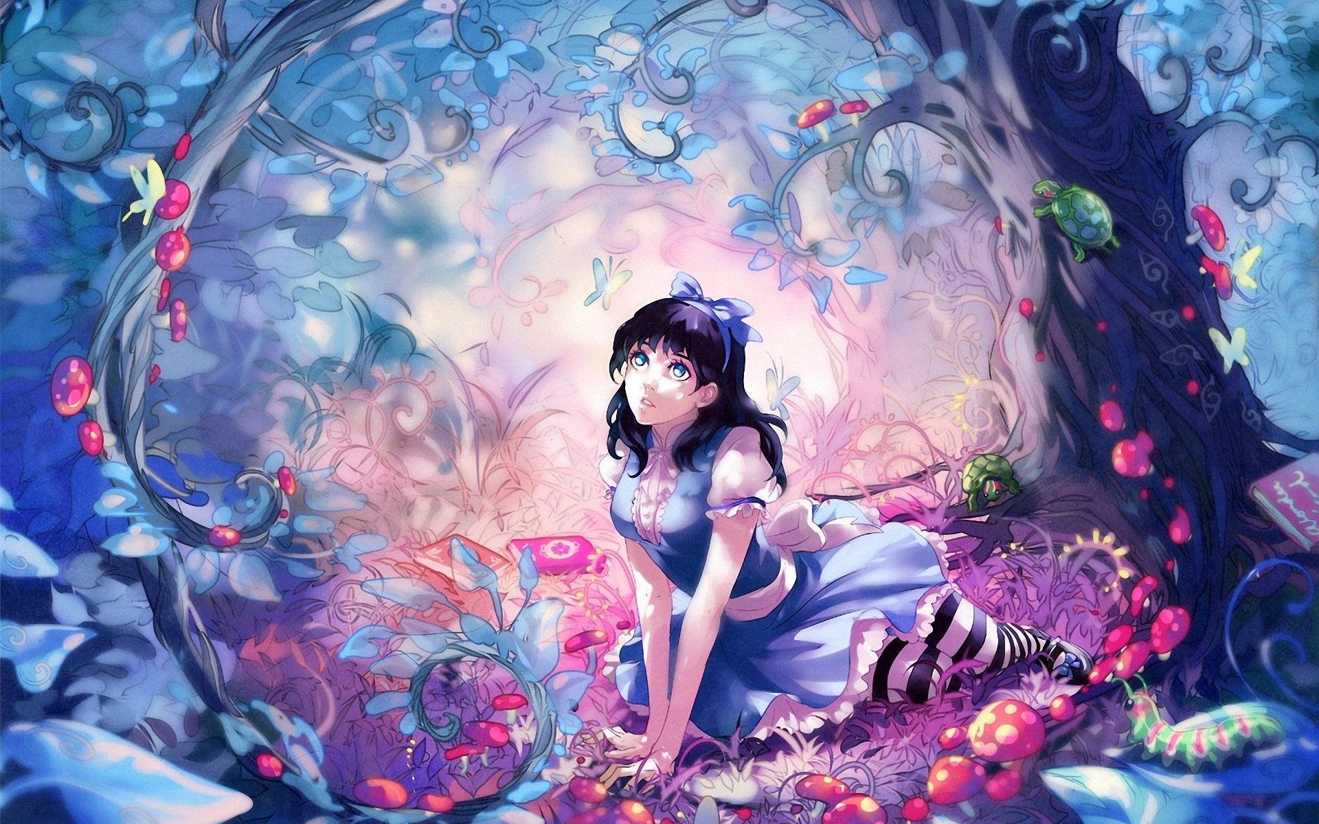 Alice Wonderland Fantasy Fairy Adventure Edy Depp Disney Wallpaper