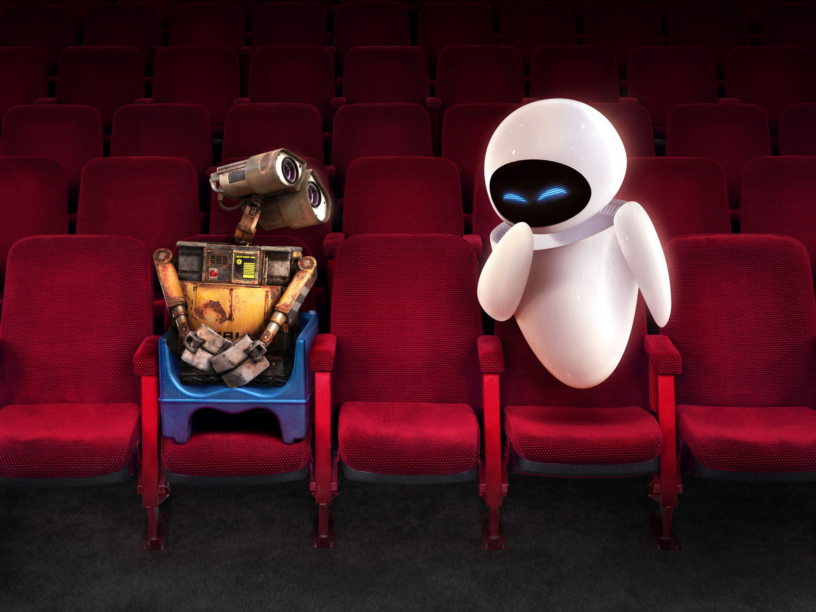 Wall E And Eve In Theater Wallpaper HD
