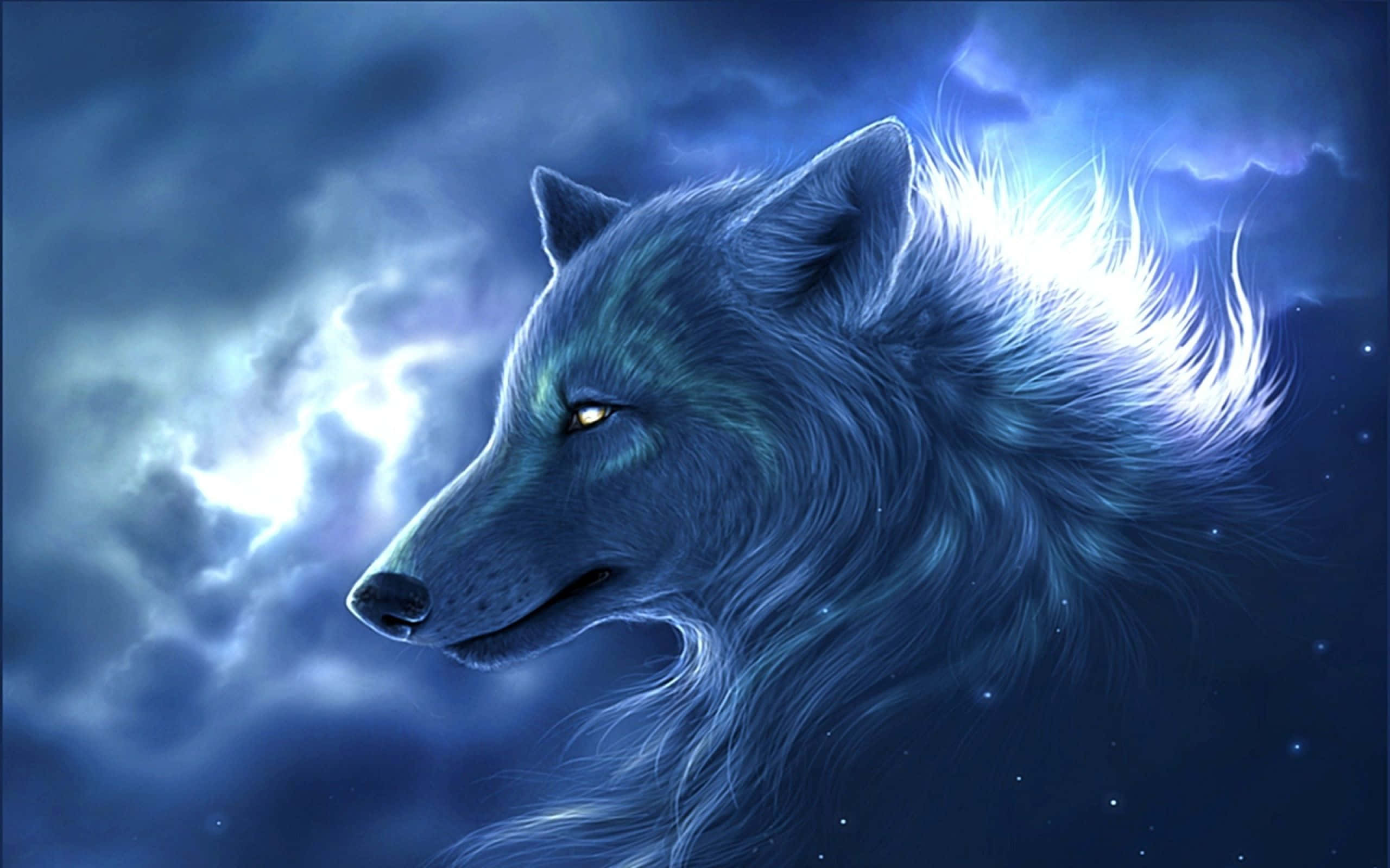 Water And Fire Wolf Wallpaper
