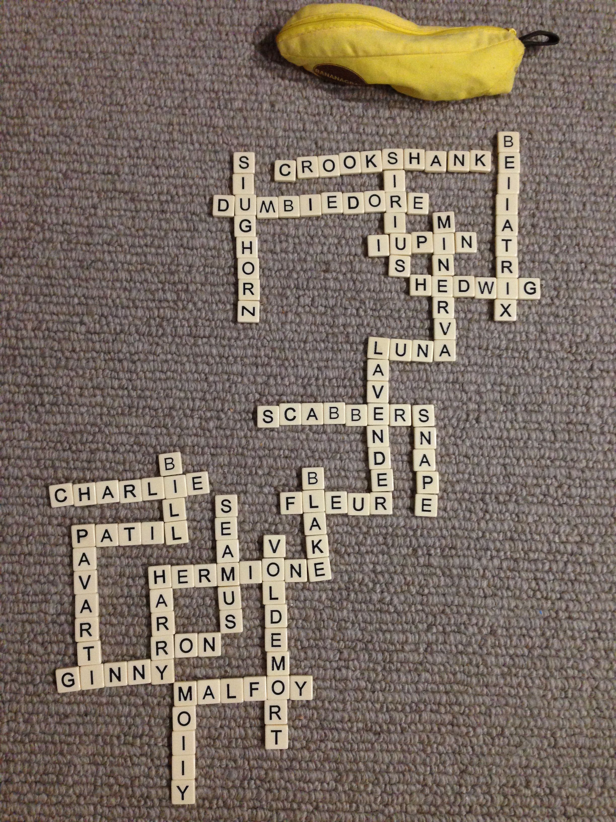 Harry Potter Bananagrams They Used An I Instead Of L Towards