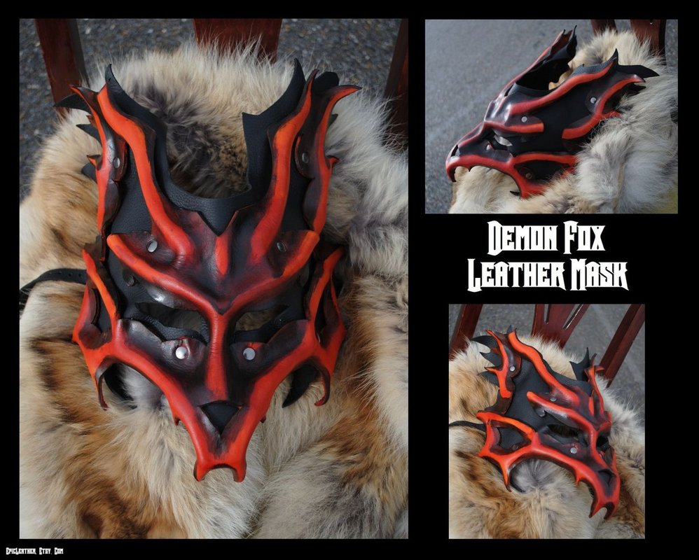 Naruto Inspired Kyuubi Demon Fox Mask By Epic Leather