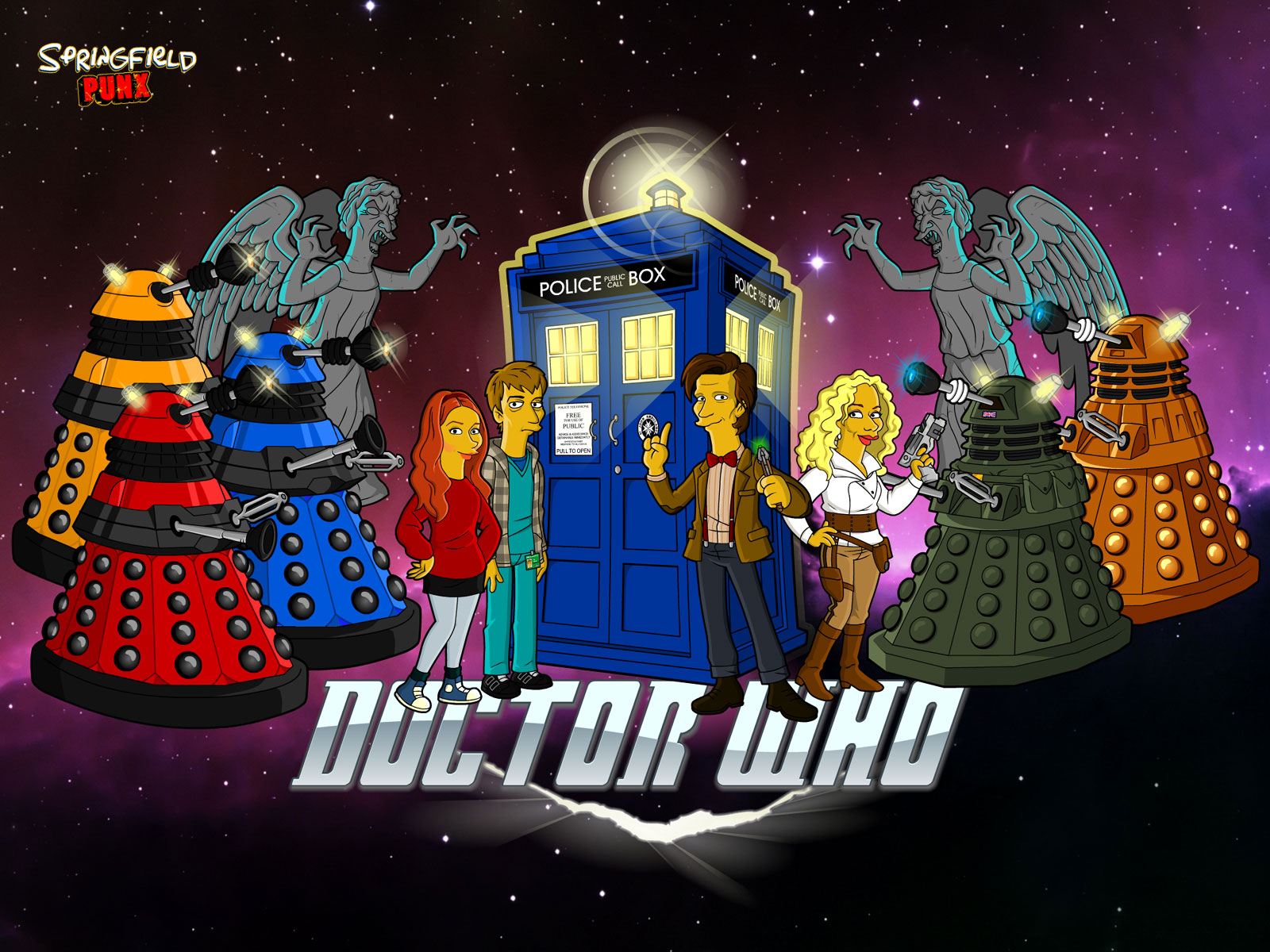 Doctor Who Combom Springfield Punx Series Wallpaper