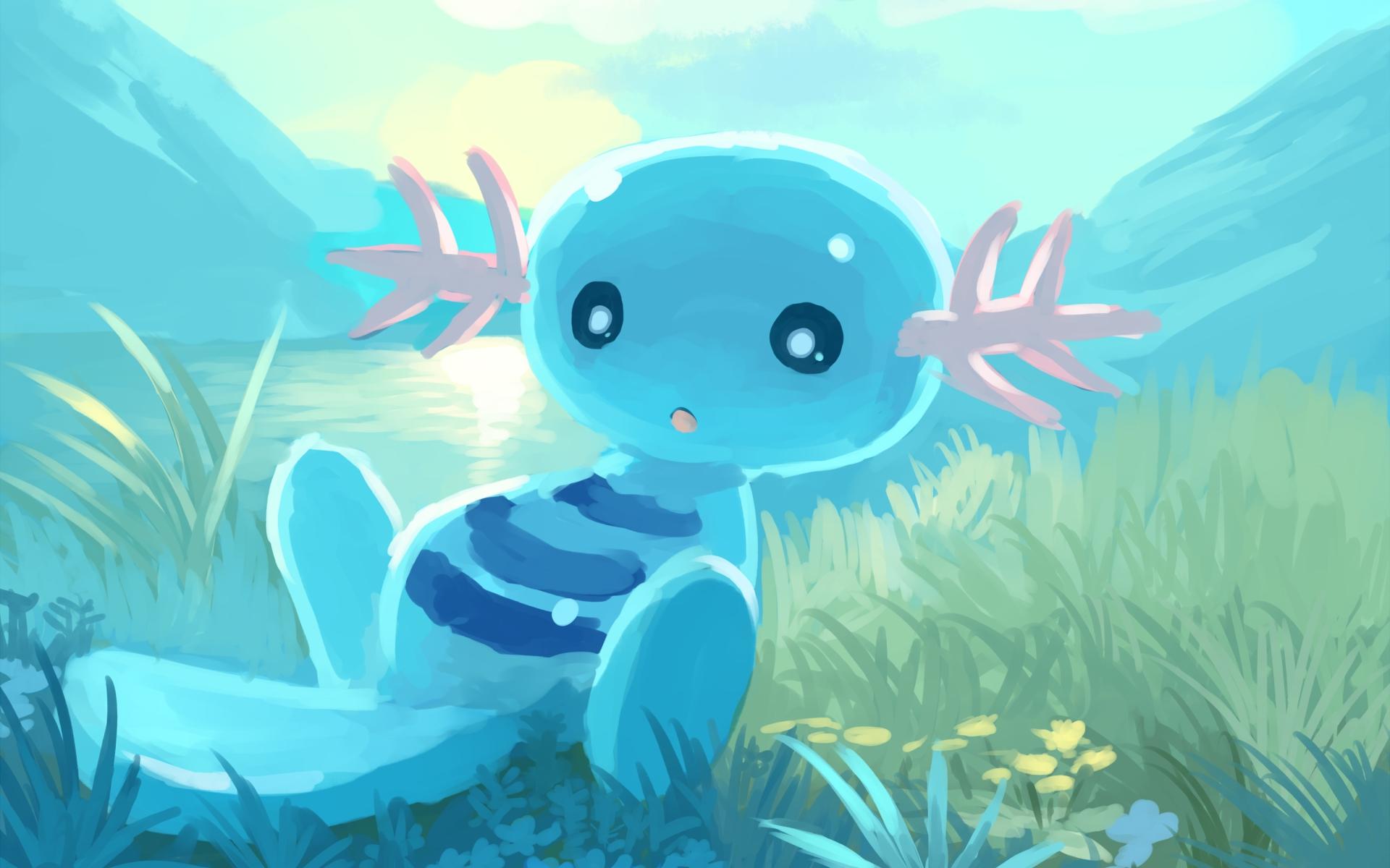 Cute Blue Creature Painting HD Wallpaper