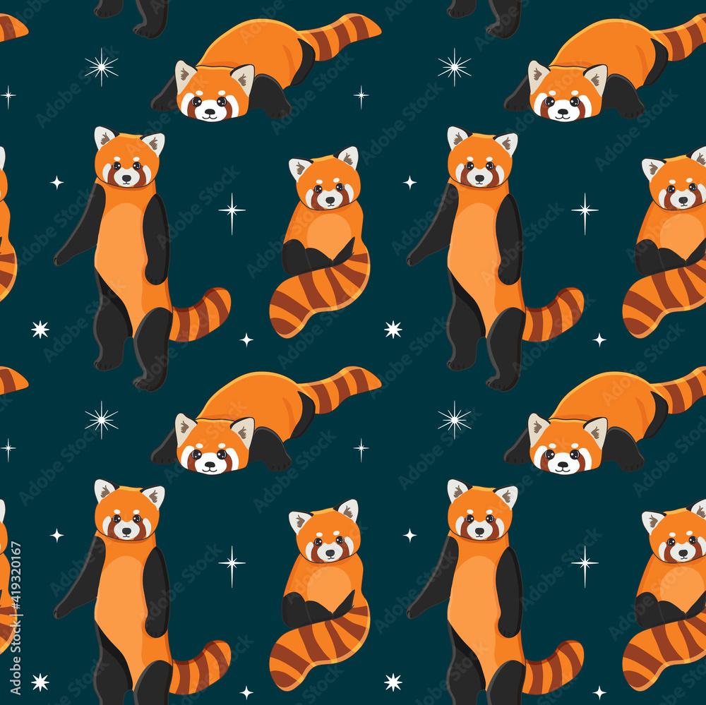 🔥 Free Download Seamless Pattern Of Cute Red Panda In Different Poses Cartoon 1000x1000 For 8916