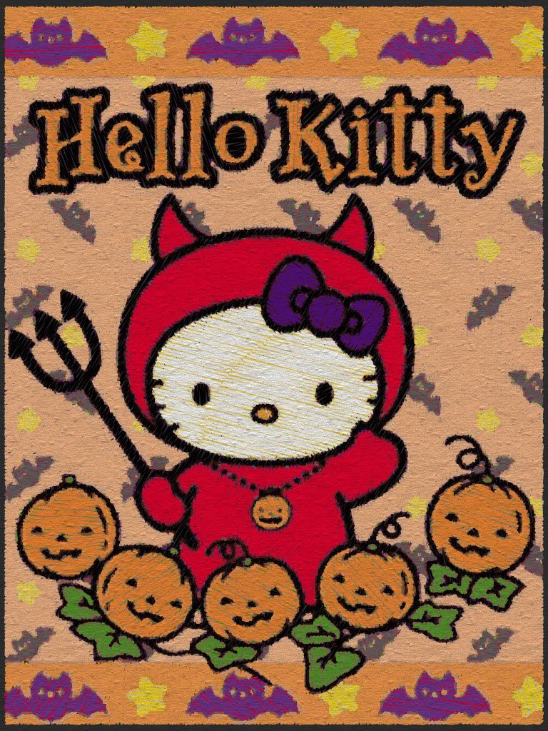 Hello Kitty Kittyrulez Halloween iPad Wallpaper4 Jpg