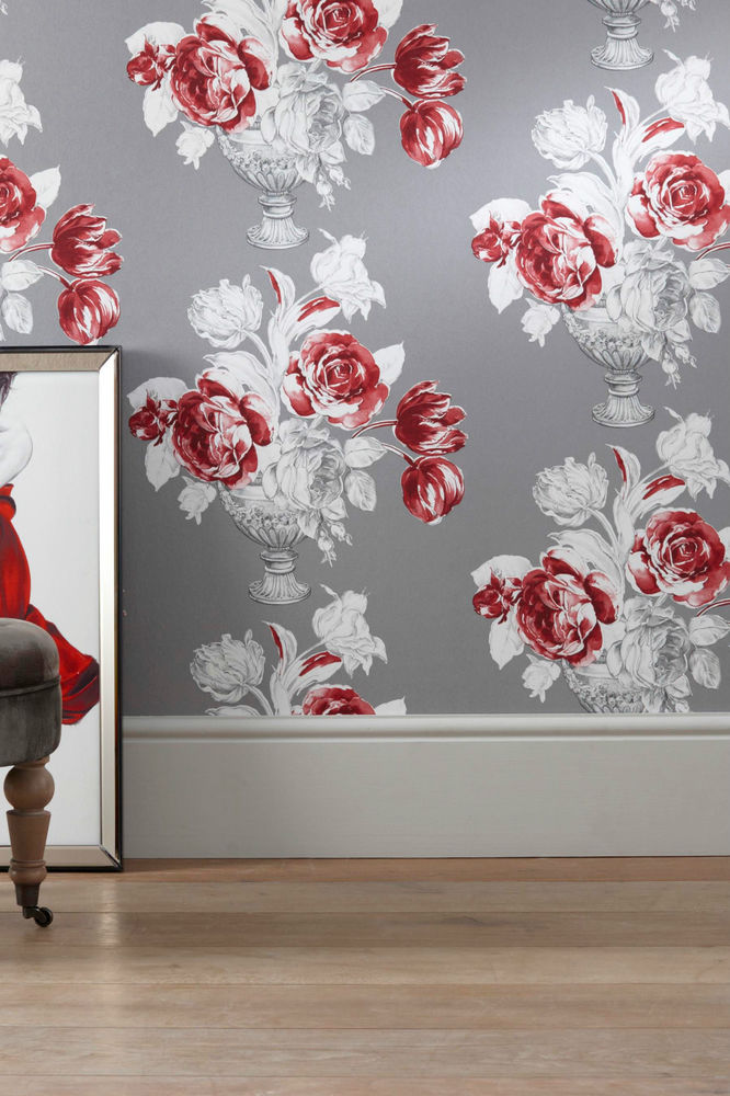 Next Wallpaper Fleur Floral Red Rrp