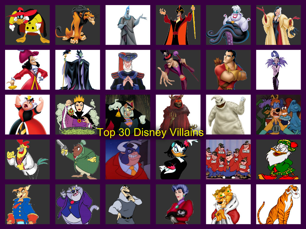 Top 30 Disney Villains by DarkwingHomer on