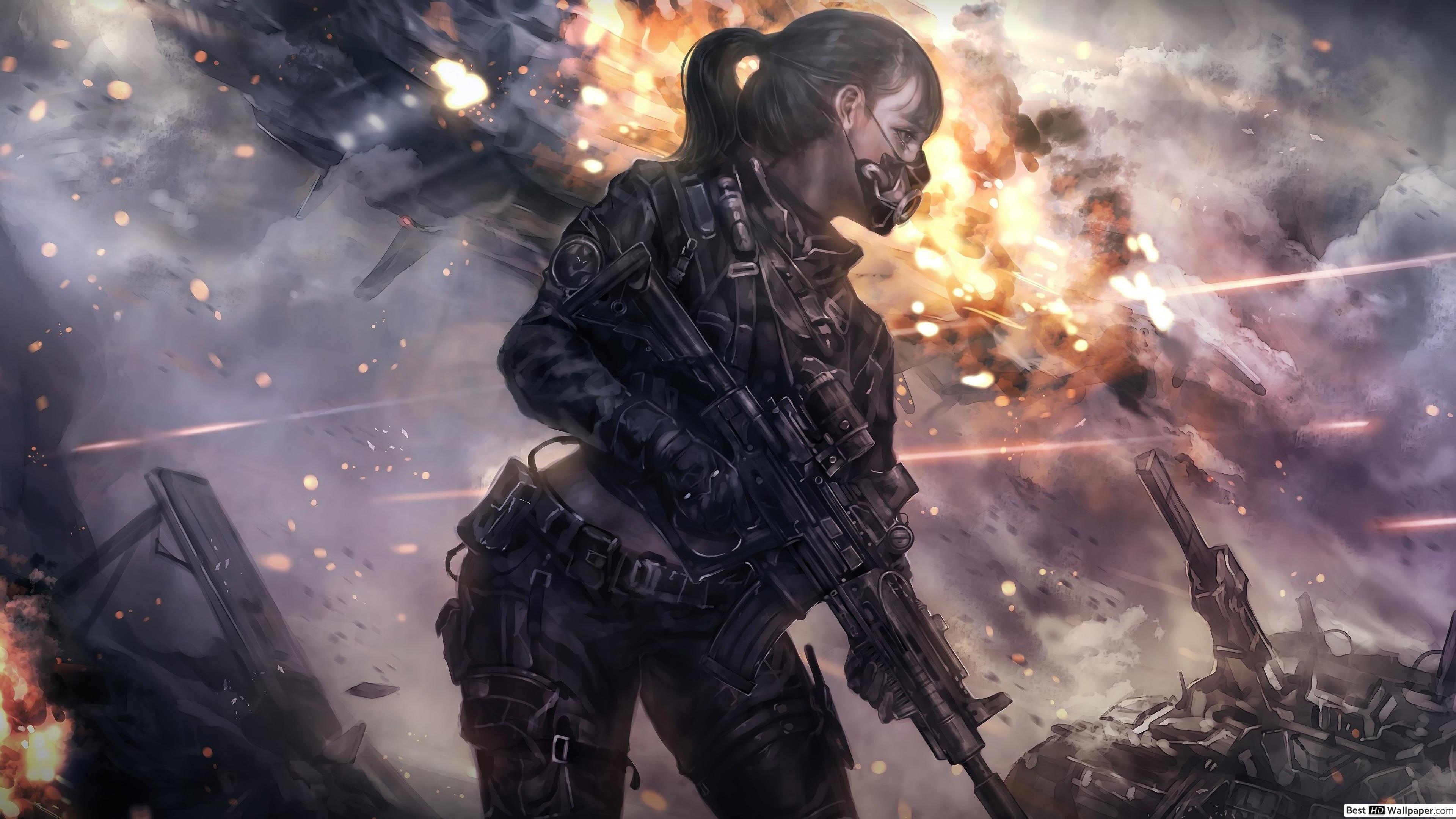 Female Soldier HD Wallpaper