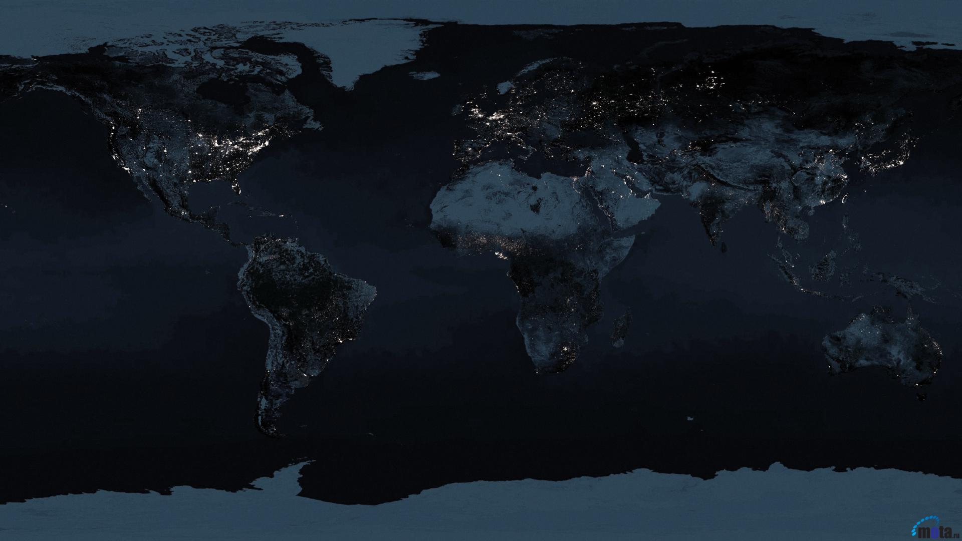 Wallpaper Night Earth Map X HDtv 1080p