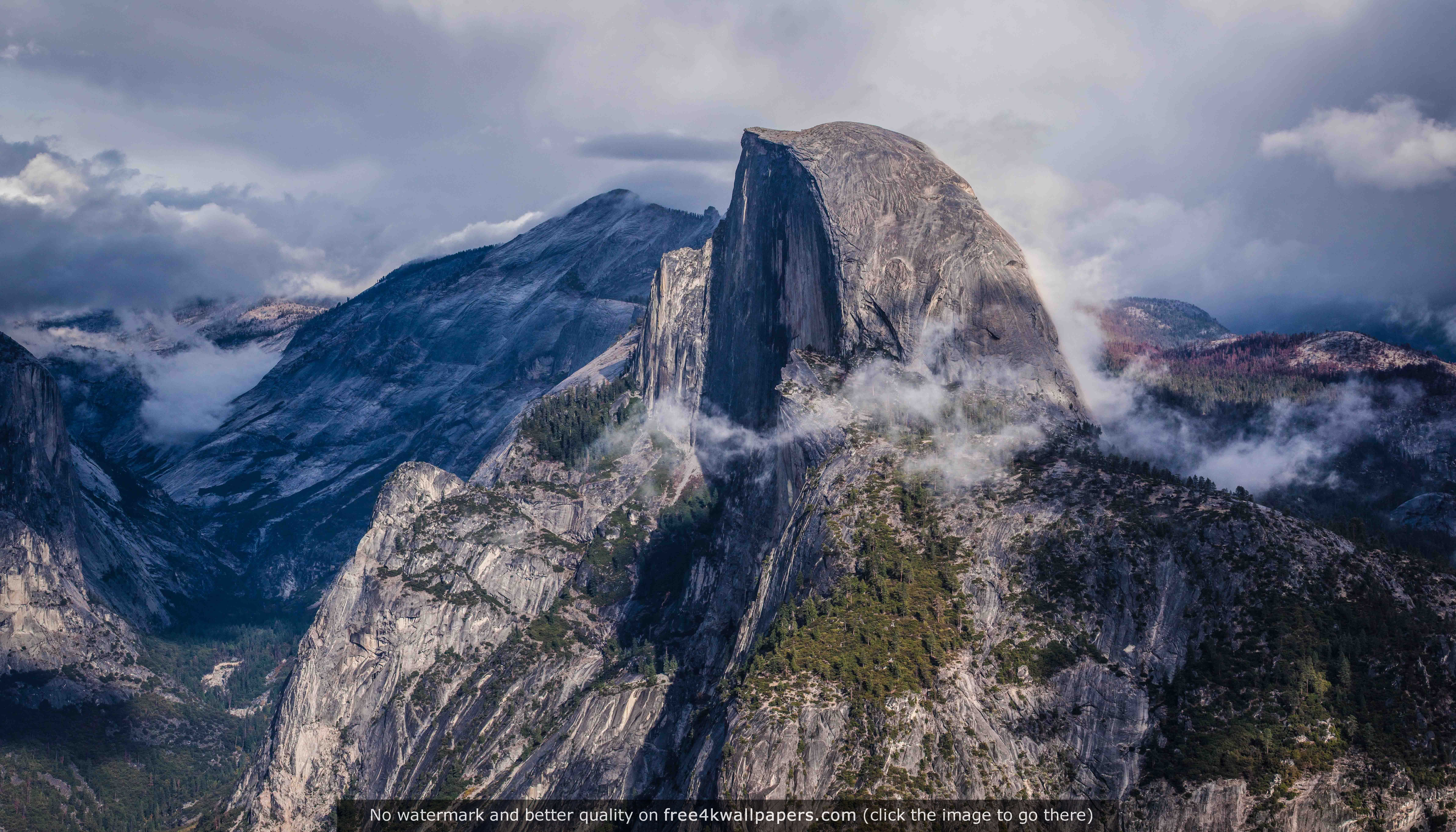 After The Storm Passes Half Dome Yosemite 4k Wallpaper