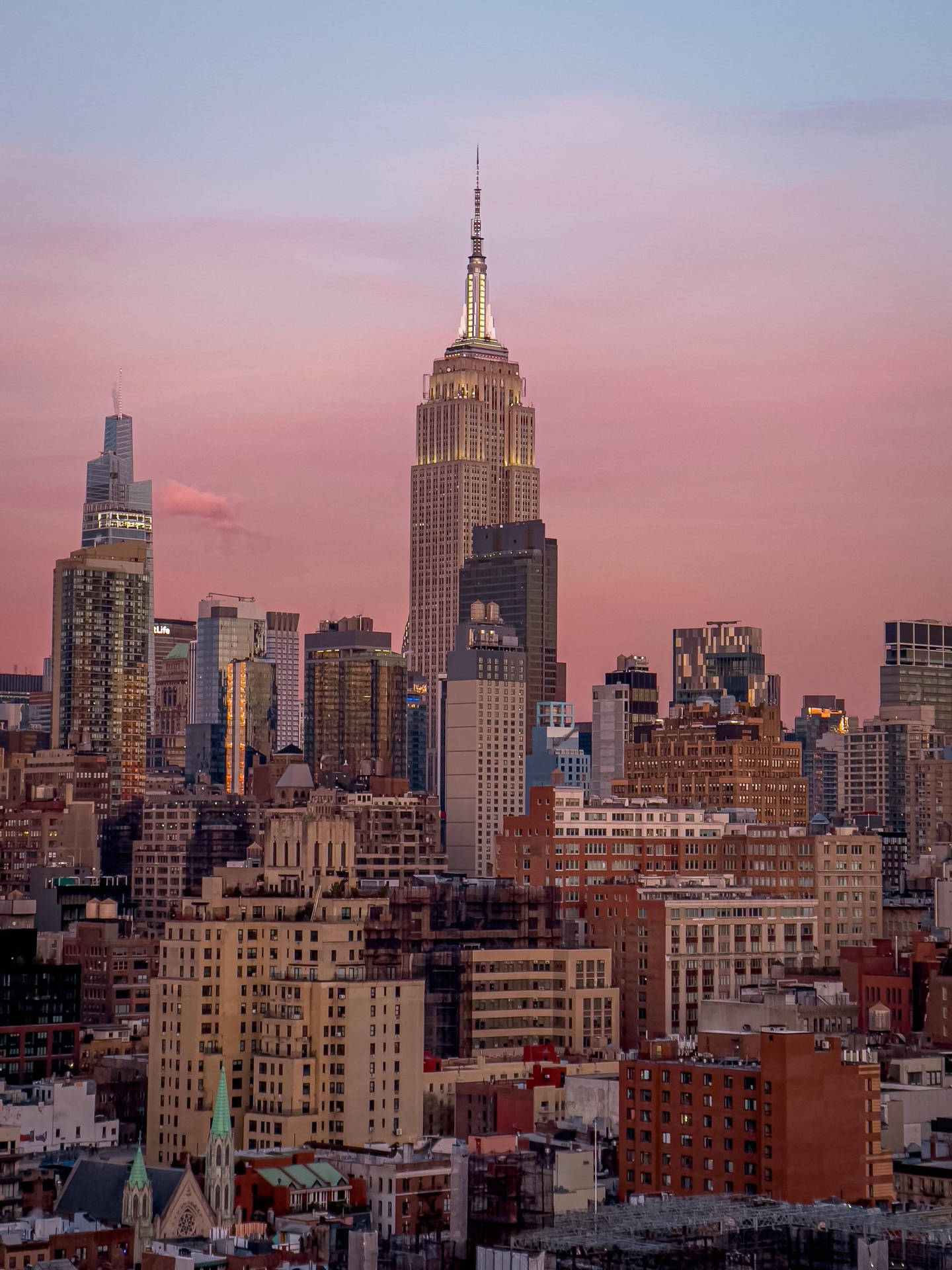 New York Sunset iPhone Screen Wallpaper