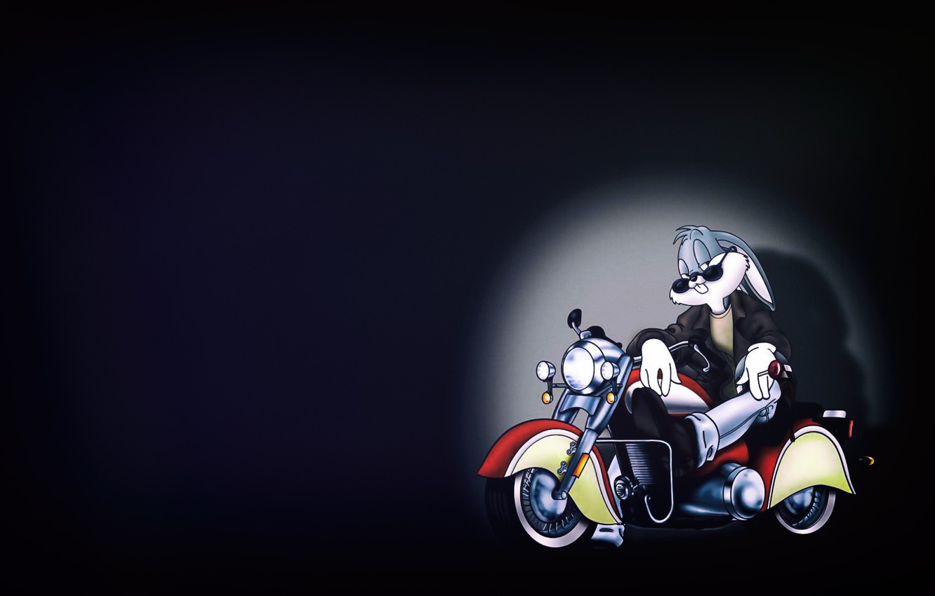 Wallpaper Rabbit Motorcycle Cartoon Looney Tunes Bugs Bunny