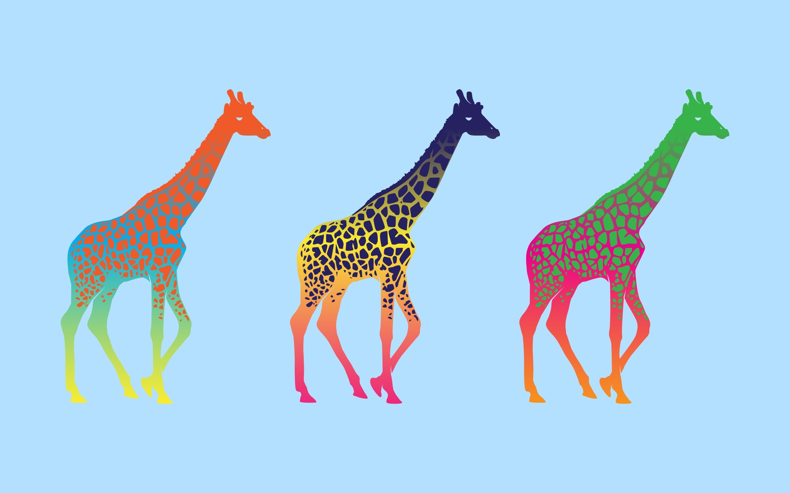 Giraffe Colorful Pop Art Minimalism Wallpaper