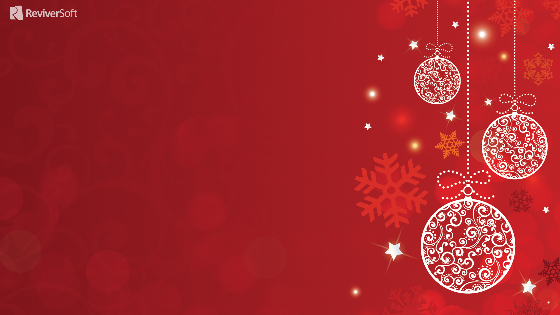 Christmas decorations on a red background on Christmas wallpapers