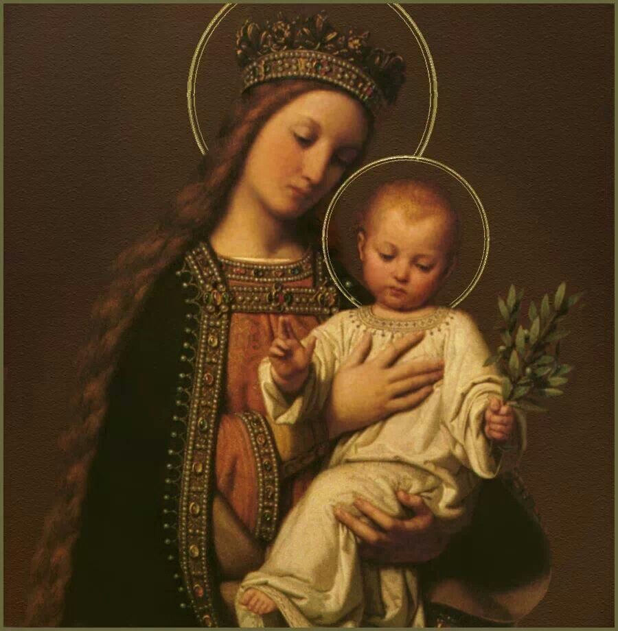 Blessed Virgin Mary And Baby Jesus Mar A Sant Sima