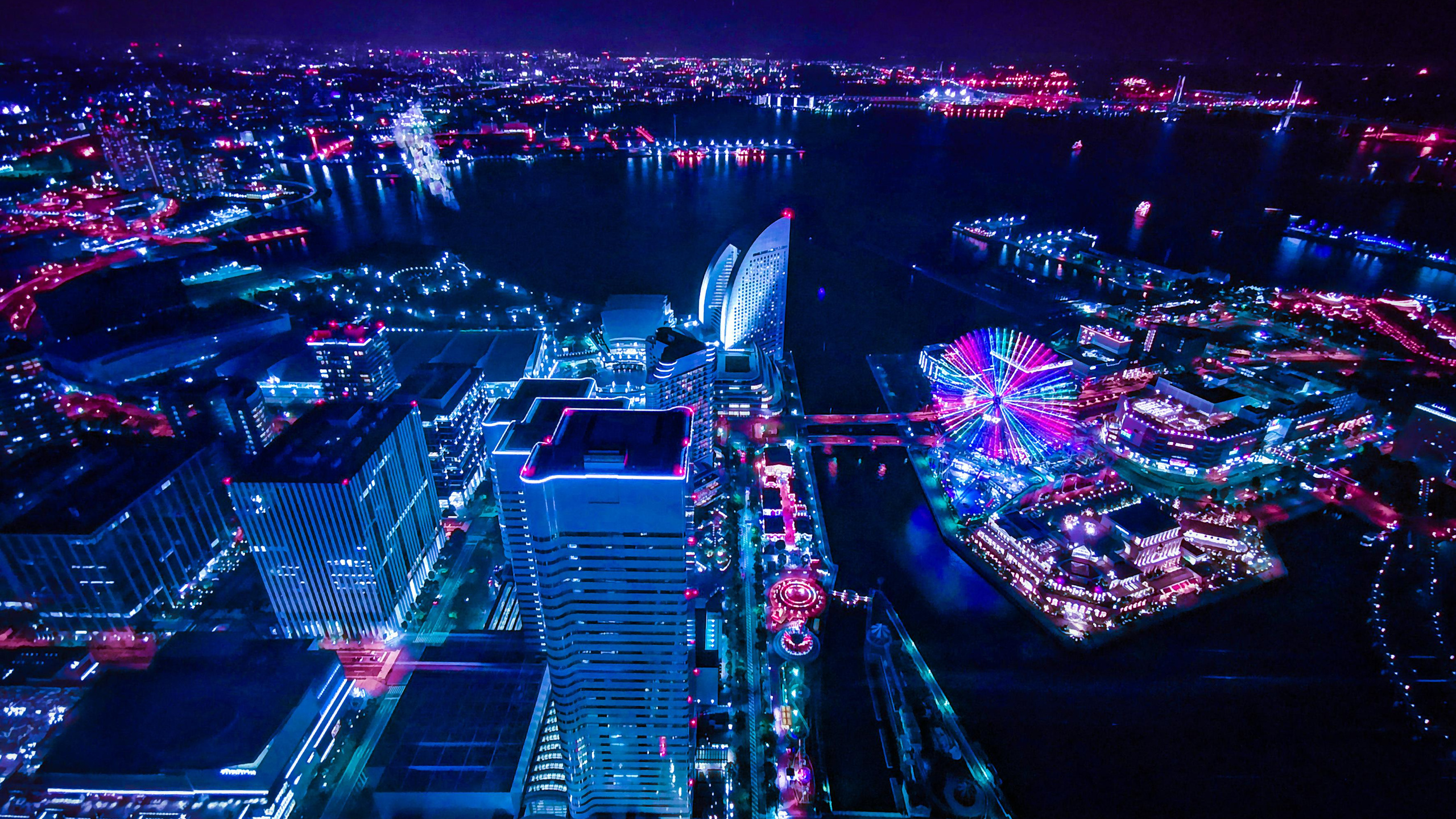 Yokohama At Night Noen City 4k 1440p Resolution HD Wallpaper