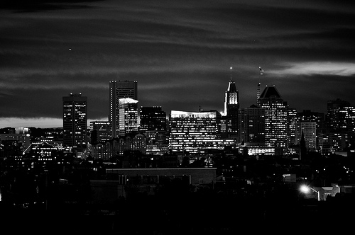 Baltimore City Skyline B W Photo Sharing