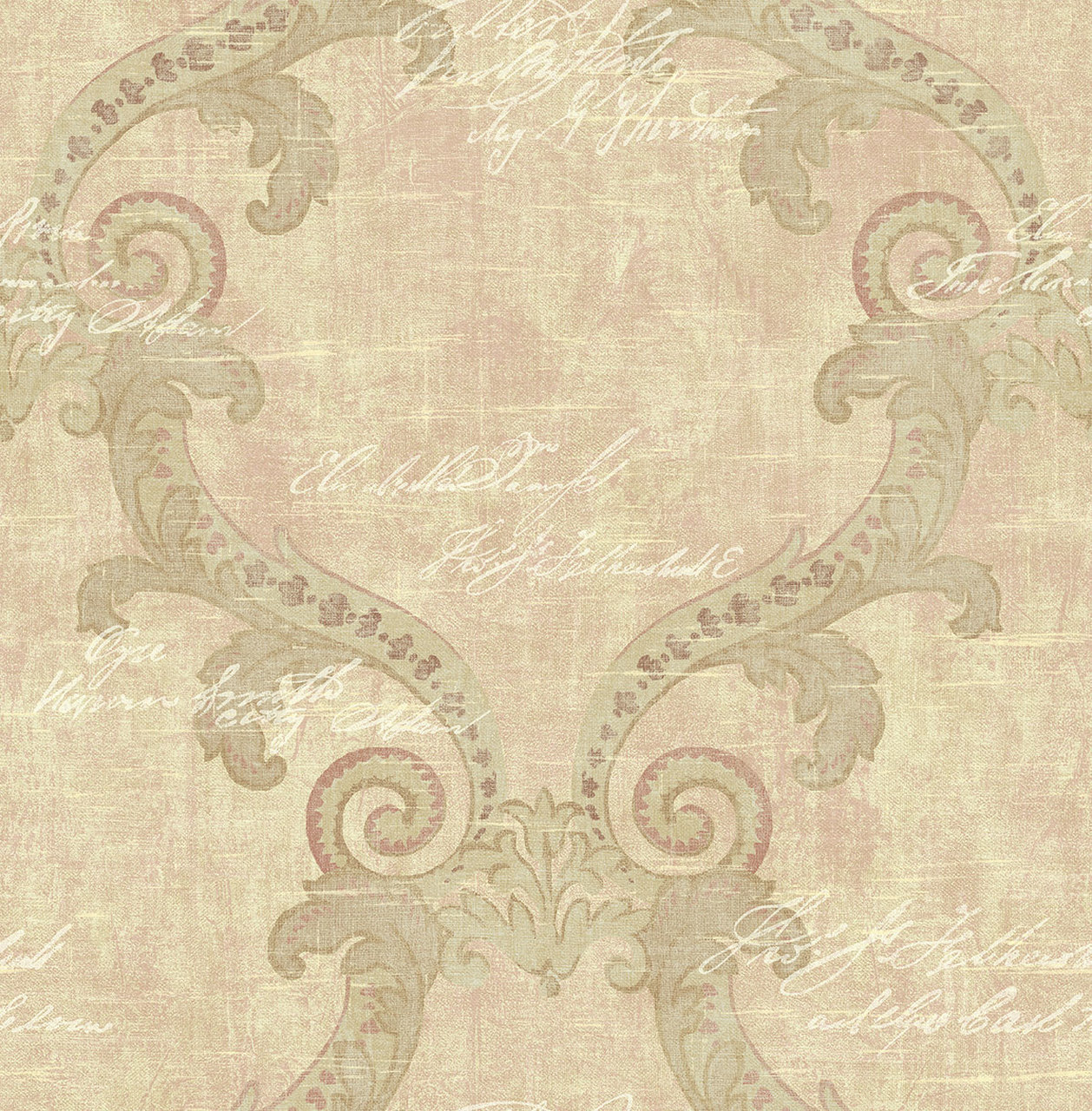 Framed Writing Wallpaper In Rosy Ar32201 From Wallquest The