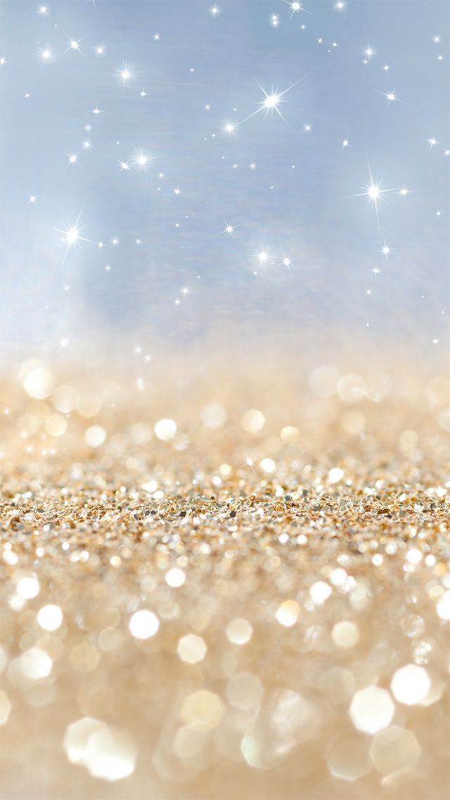 Whimsy Gold Sparkles On A Light Blue Background Would Make Great