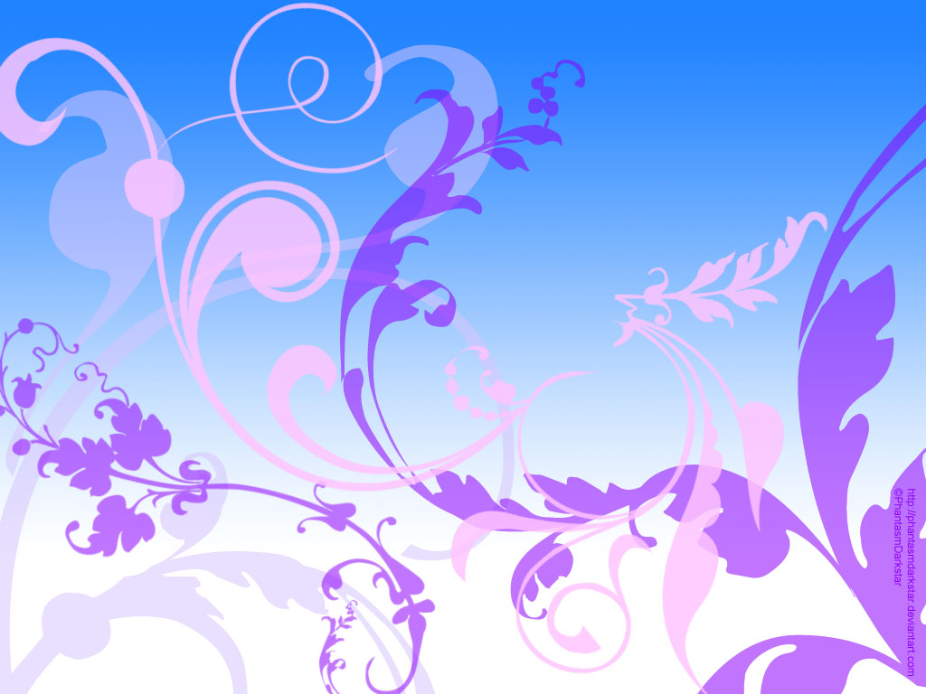 Blue Pink N Purple Floral By Phantasmdarkstar