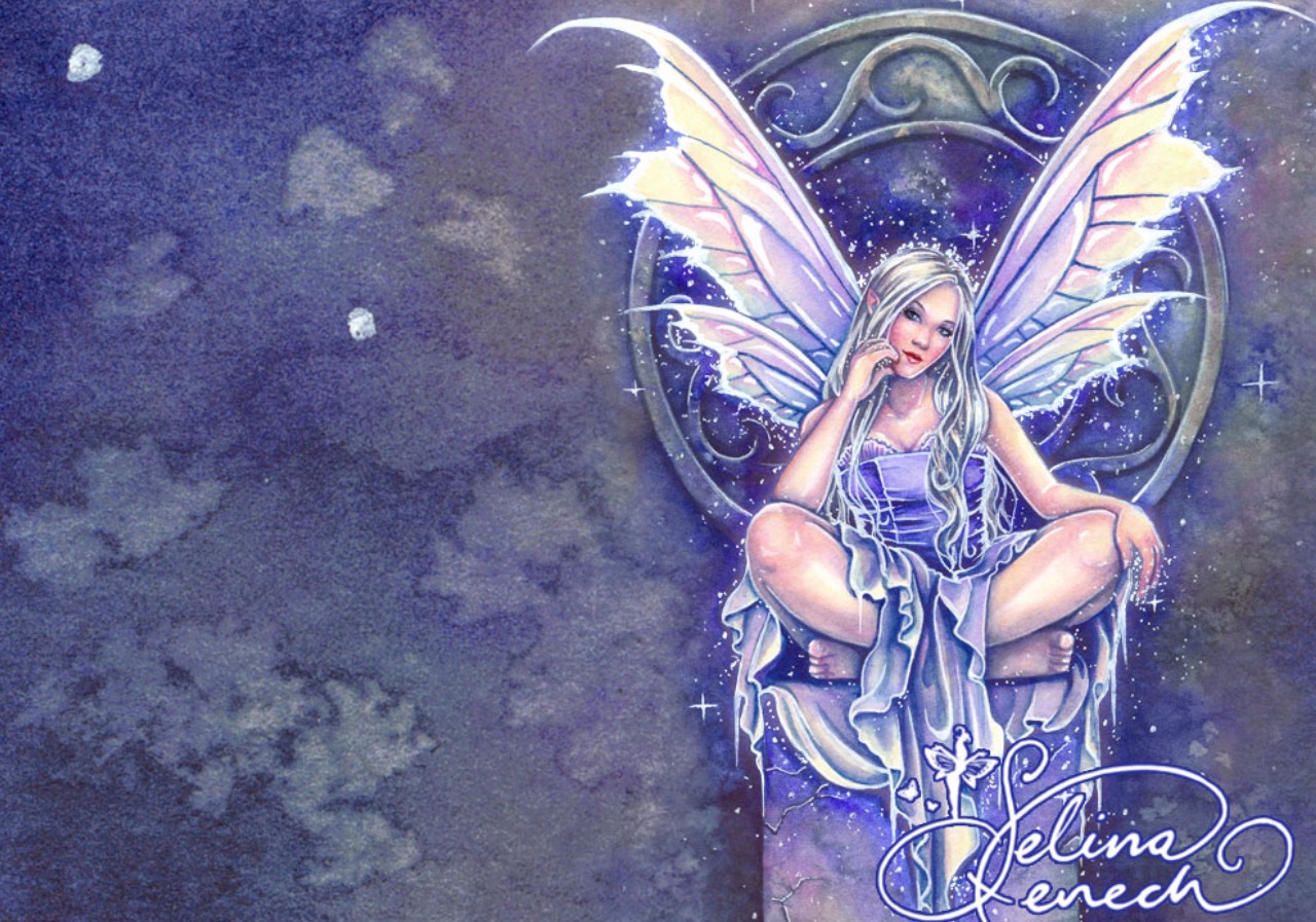 Fairy On A Throne Wallpaper Background