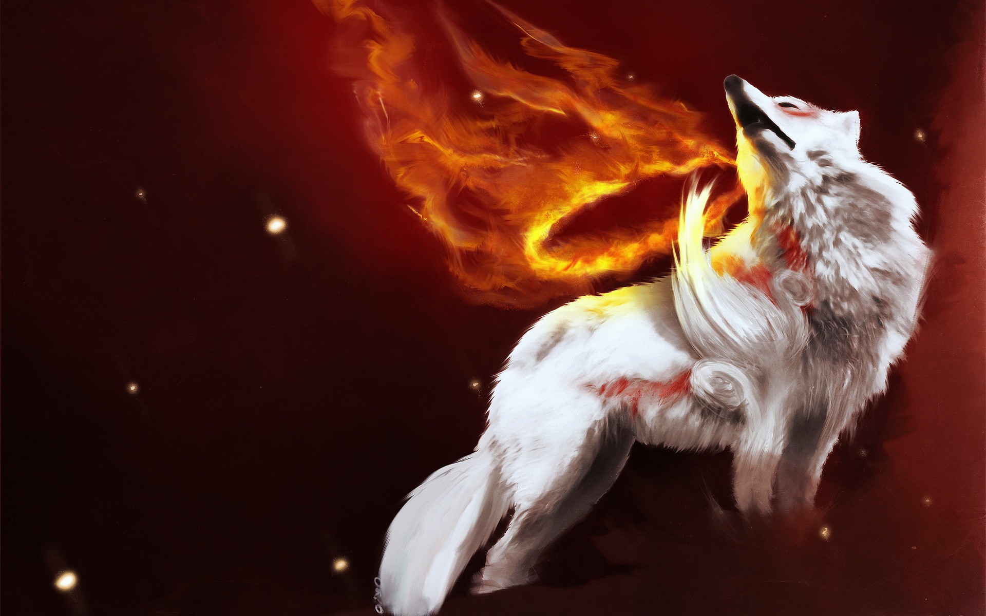 Wolf On Fire Wallpaper And Image Pictures Photos
