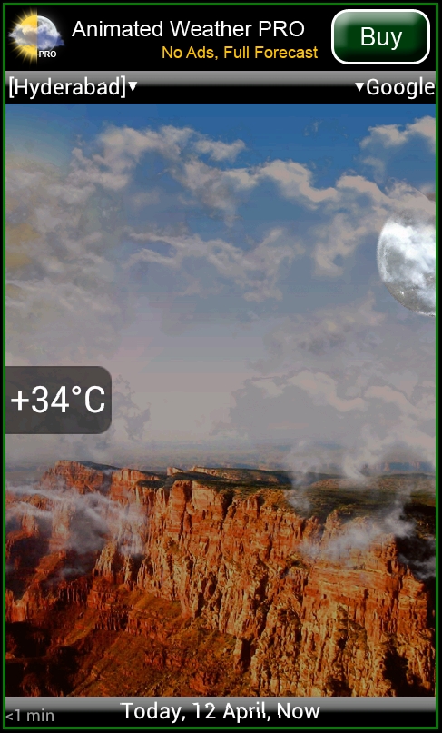 Animated Weather Widget Clock Has The Following Features