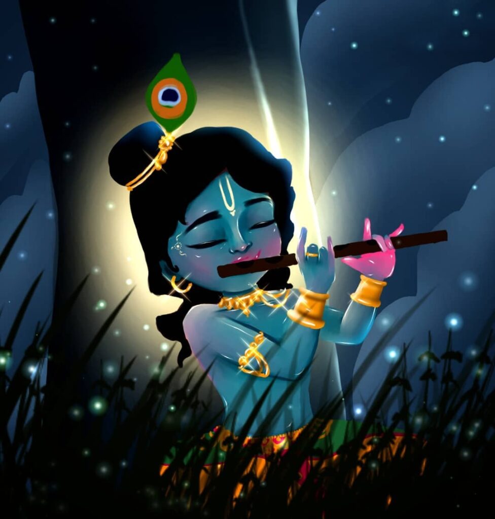 Little Krishna HD 3d Wallpaper