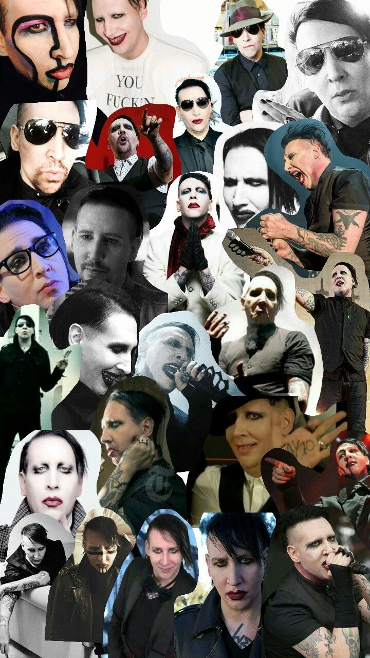 Marilyn Manson Collage HD Wallpaper Background
