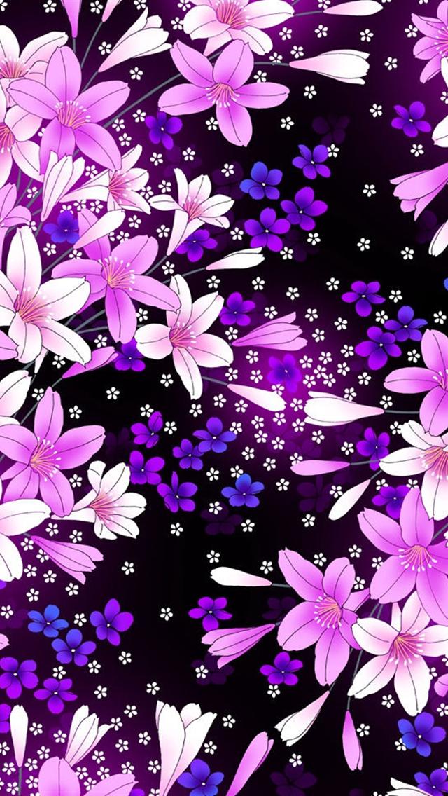 Pink And Purple Flowers iPhone Background